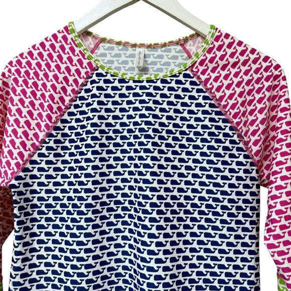 Vineyard Vines Beach Shirt Small Junior Whale Logo Rashguard Preppy Long Sleeve - Picture 2 of 8